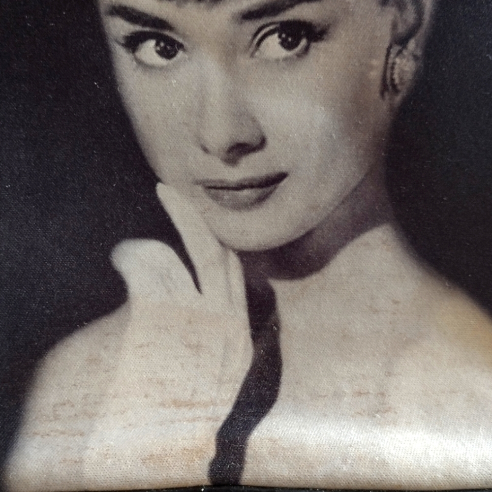 Retro Hollywood Audrey Hepburn purse Black white embellished with rhinestones - Picture 15 of 15